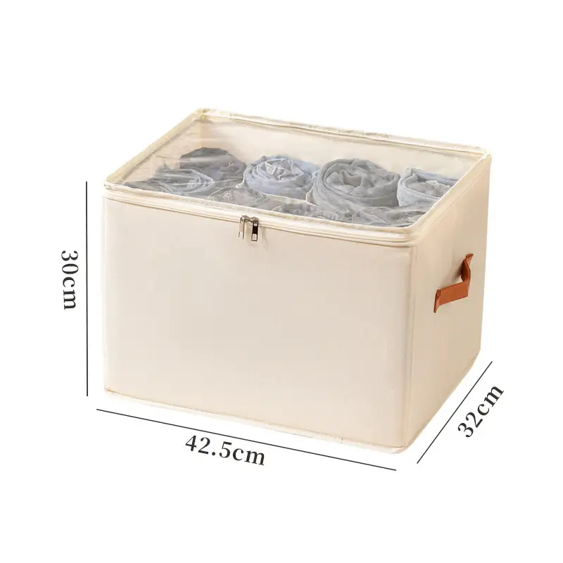 Fabric Multifunctional Compartmentalized Debris Storage Box Foldable Dustproof and Moisture-Proof Shoe Box with Lid Washable Storage Box