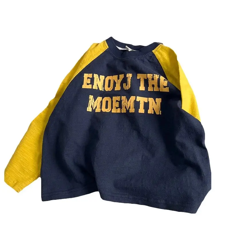 Boys Long Sleeve T-Shirt Navy Yellow 2025 — feature 4