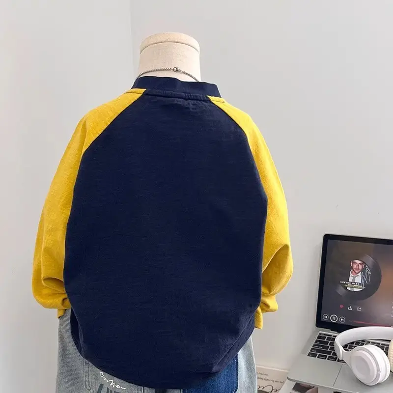 Boys Long Sleeve T-Shirt Navy Yellow 2025 — feature 6