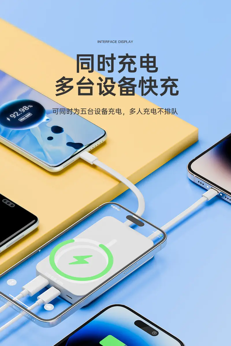 3C Certified Magnetic Power Bank 22.5W Super Fast Charging Magsafe 10000 Mah Large Capacity Mobile Power Supply — feature 13