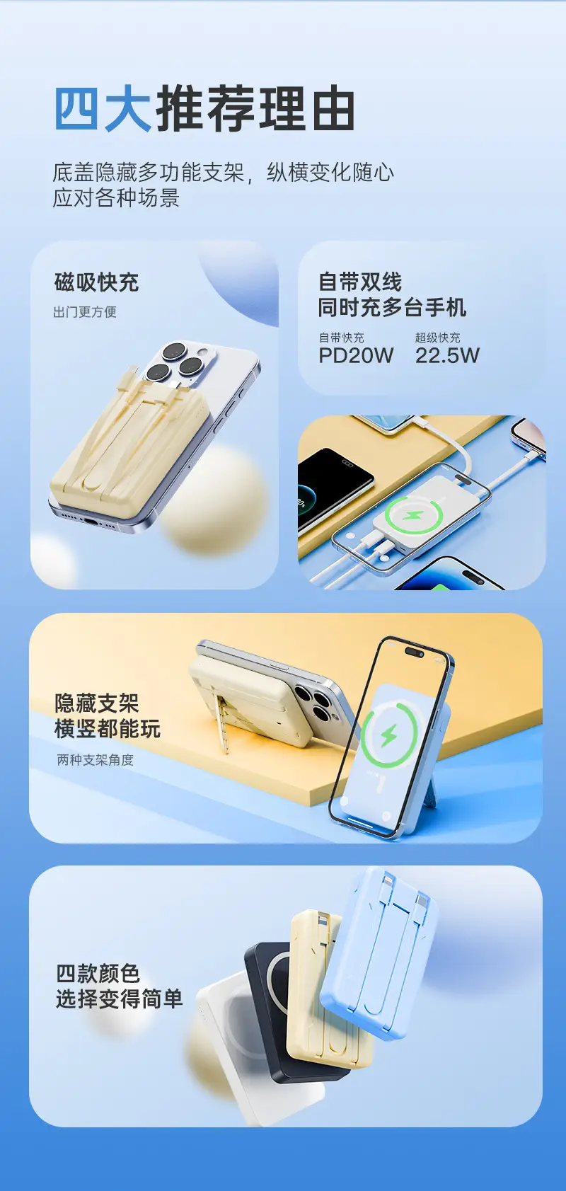 3C Certified Magnetic Power Bank 22.5W Super Fast Charging Magsafe 10000 Mah Large Capacity Mobile Power Supply — feature 7