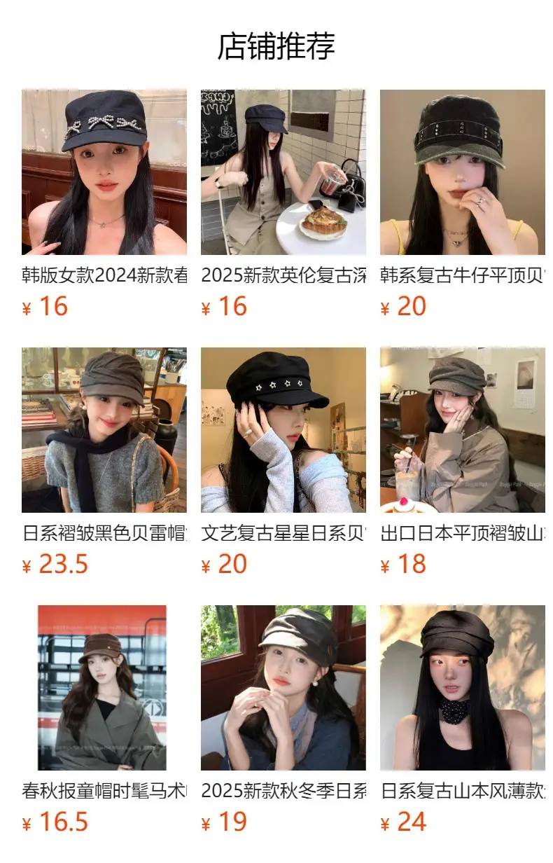 Women's Black Cap with White Umbrella for Spring Autumn — feature 2