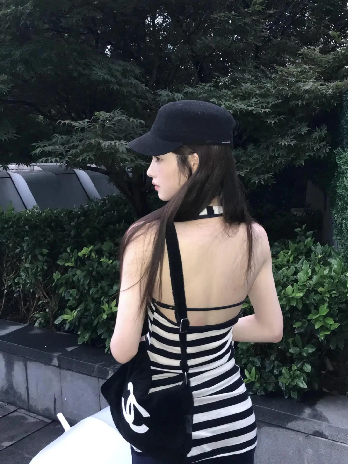 Women's Black Cap with White Umbrella for Spring Autumn — feature 8