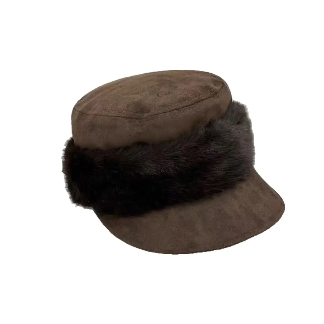Plush Spliced Duckbill Hat for Women Winter Warm - Image 8