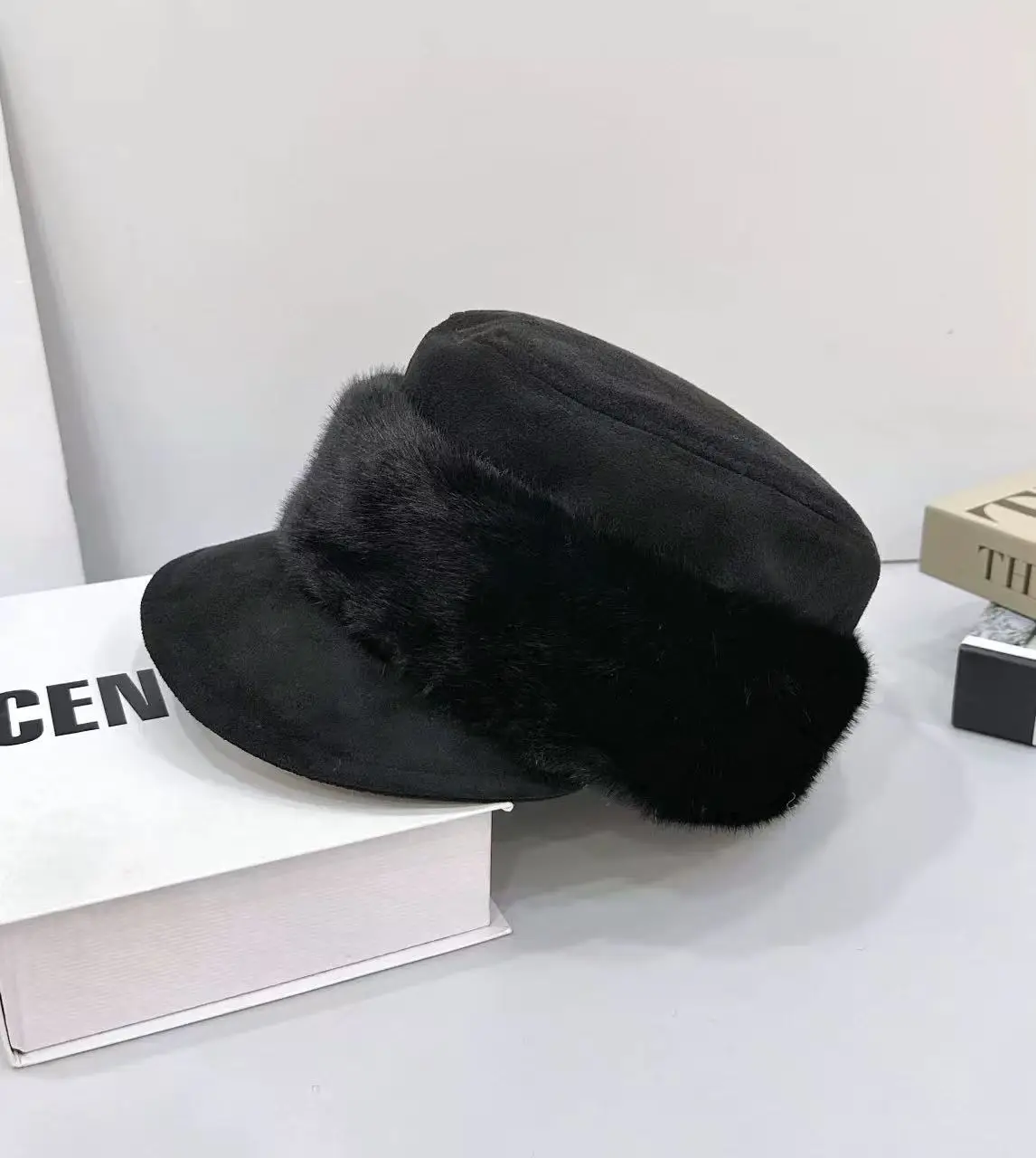 Plush Spliced Duckbill Hat for Women Winter Warm - Image 4