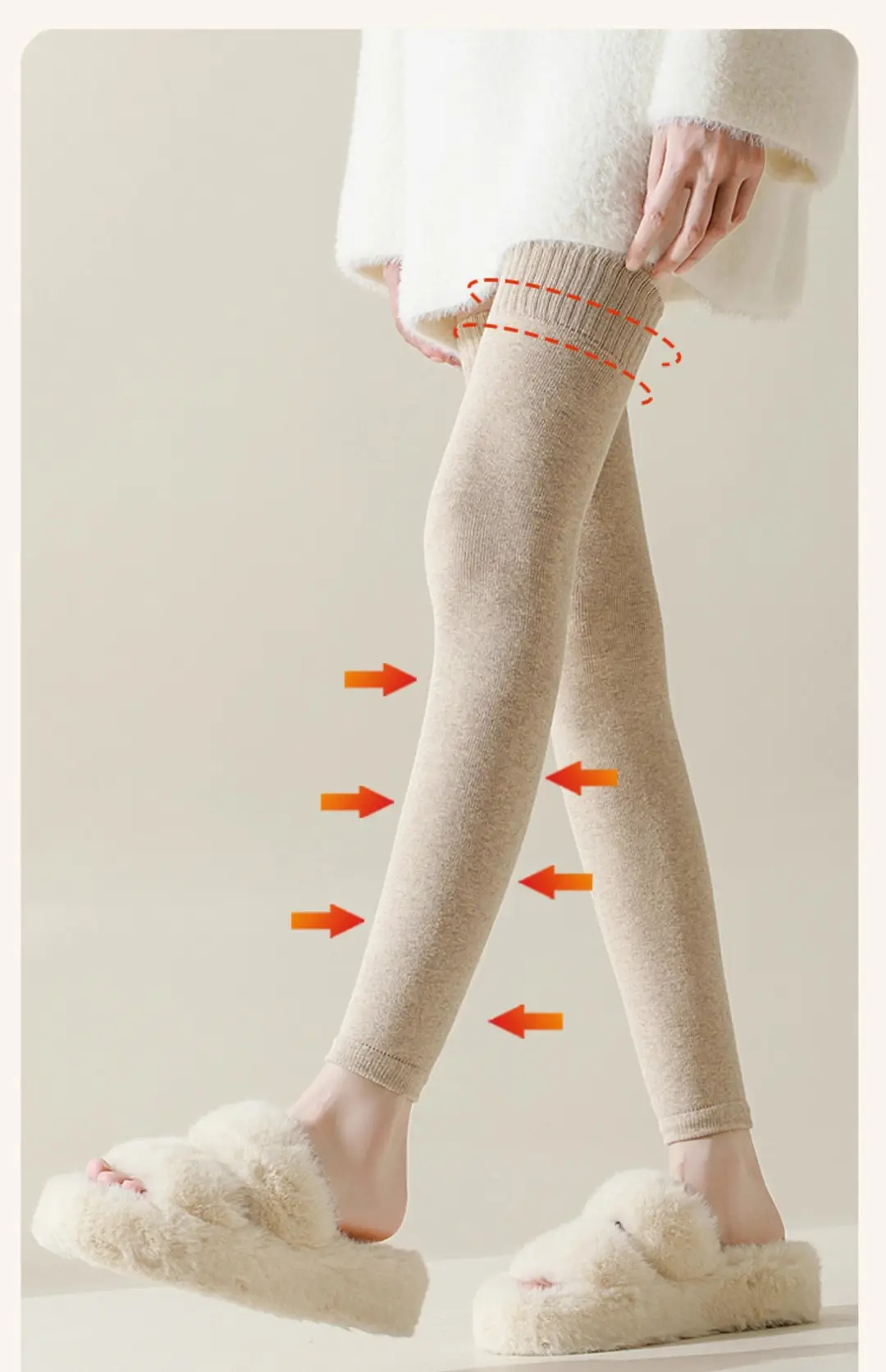 [Essential for Old Cold Legs] Women's Autumn and Winter Thickened Over-The-Knee Socks Warm Knee Socks Plus Velvet Thick Terry Stockings — feature 18