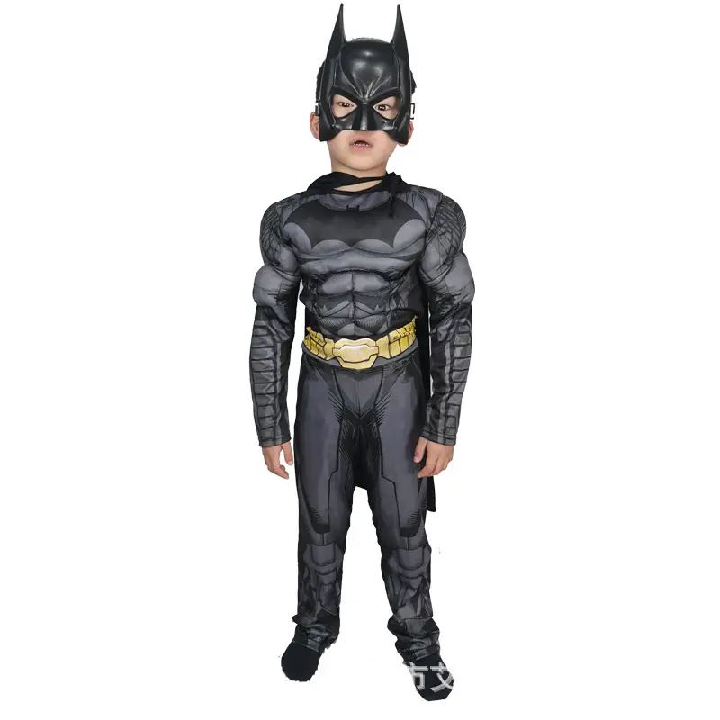Cosplay Children's Costumes Captain America Hulk Iron Man Batman Spider-Man Flash Muscle Performance Outfit Set