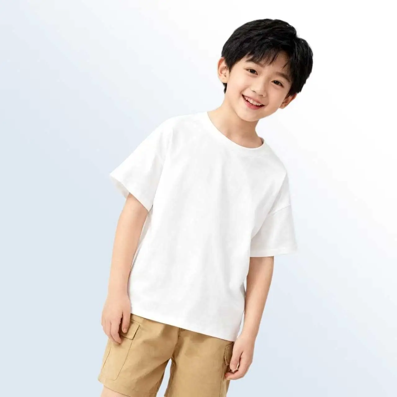 Girls Cotton T-Shirt Cream Round Neck Summer - Image 15