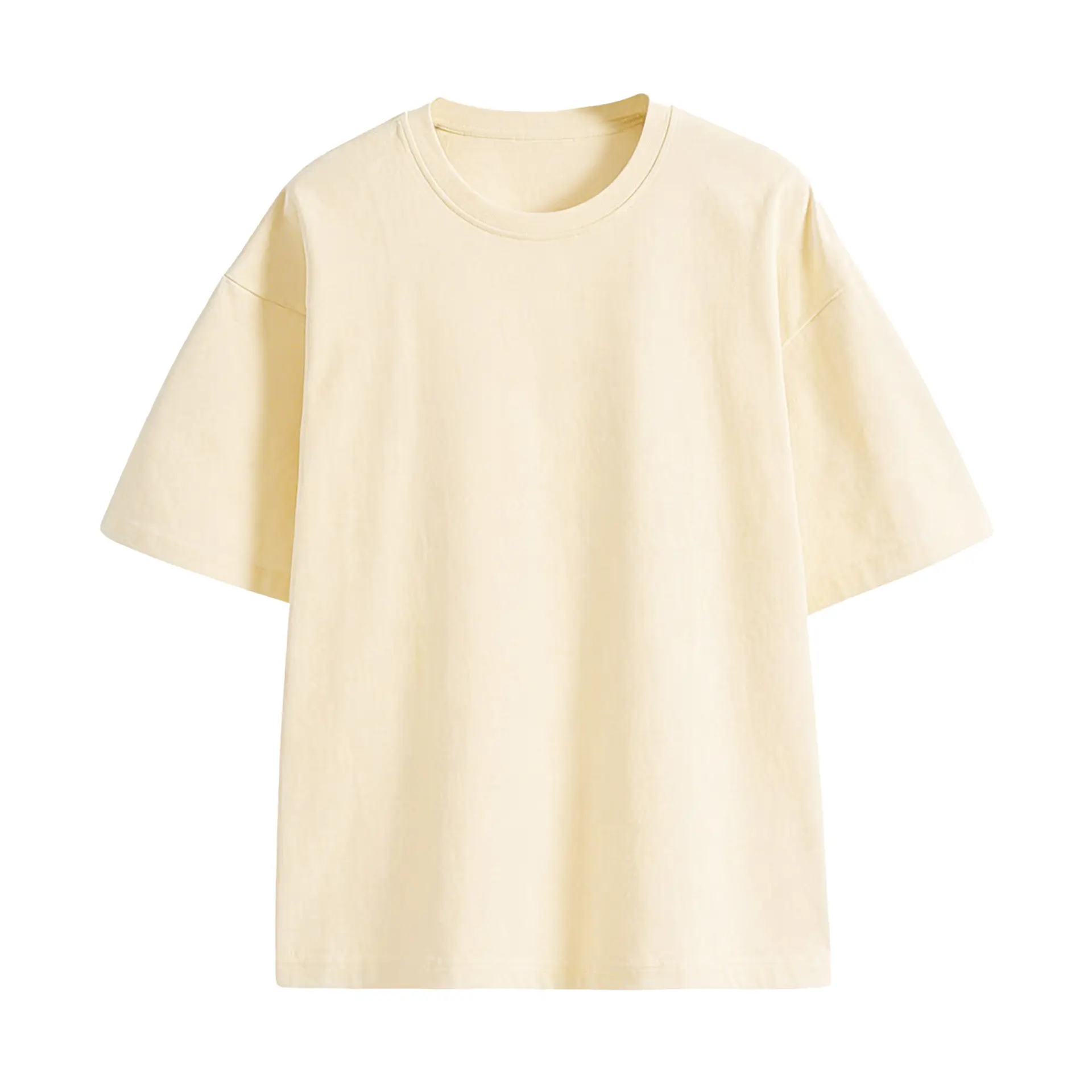 Girls Cotton T-Shirt Cream Round Neck Summer - Image 4