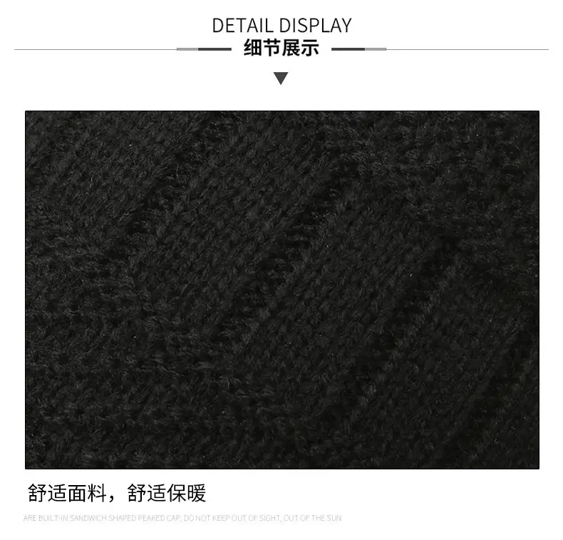 Cross-Border Set of Hats, Men's Winter Scarf, Gloves, Three-Piece Set, Integrated Neck Warmer, Fleece-Lined, Warm Winter Knitted Hat — feature 10