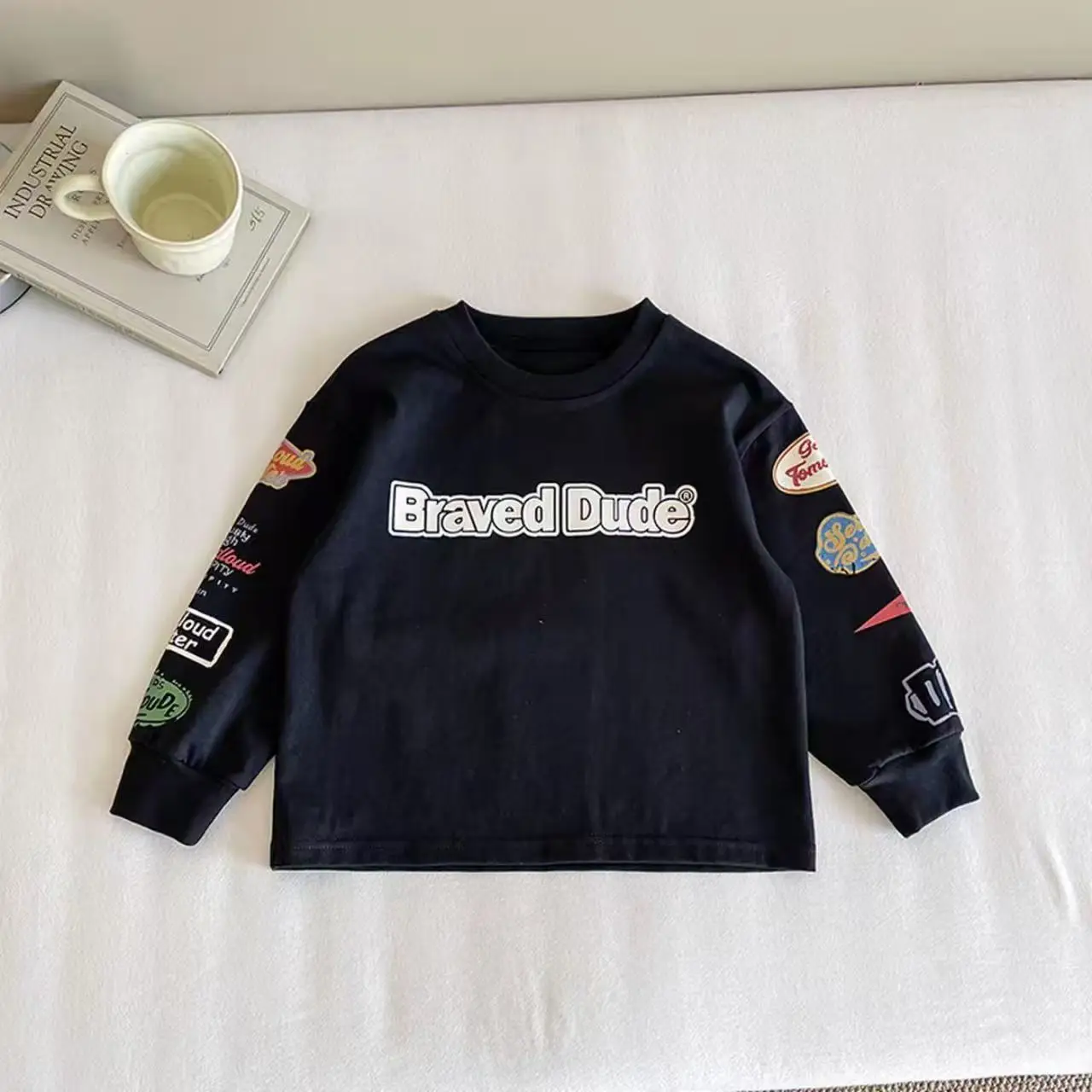 2025 Boys Long Sleeve T-Shirt Black "Braved Dude" - Image 4