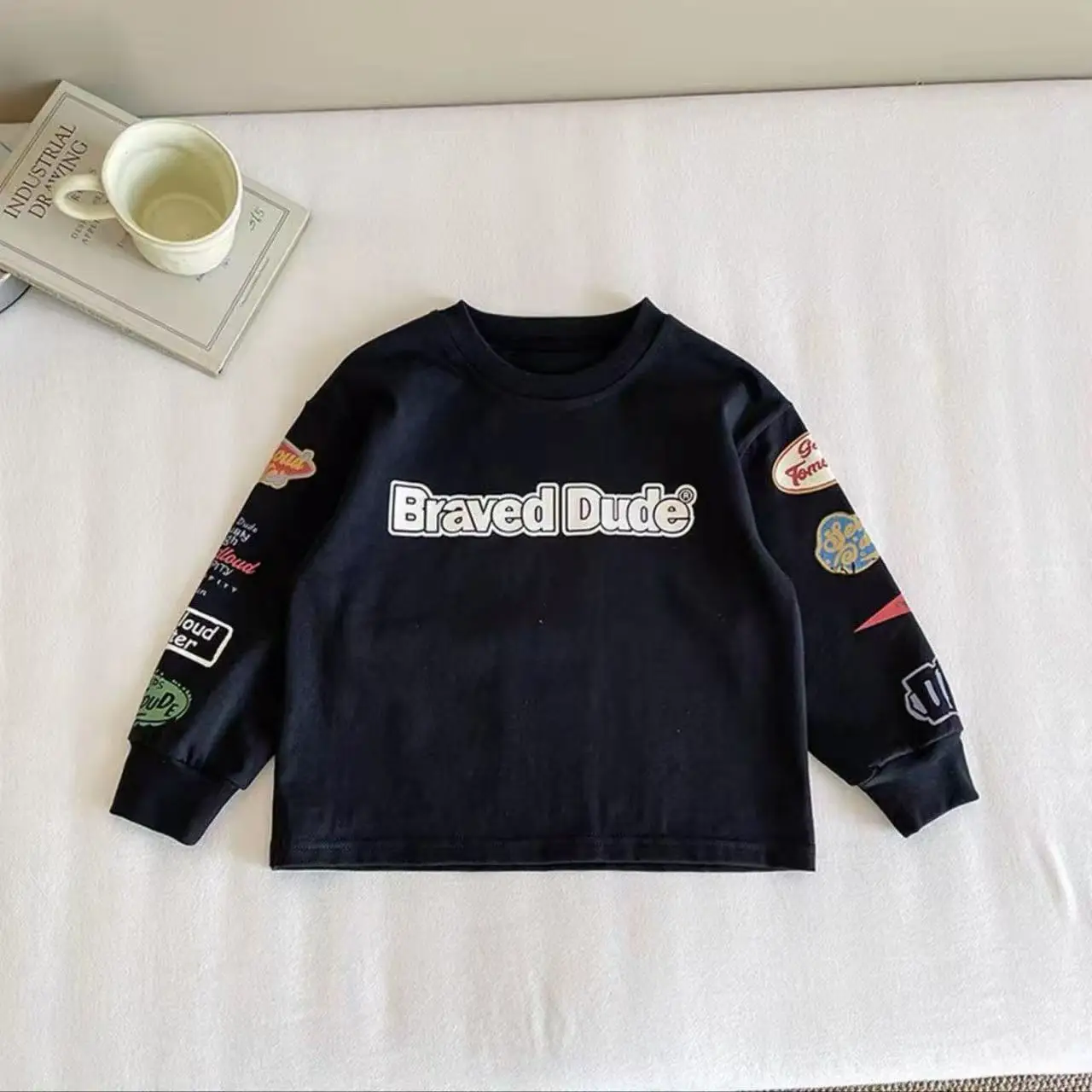 2025 Boys Long Sleeve T-Shirt Black "Braved Dude" - Image 6