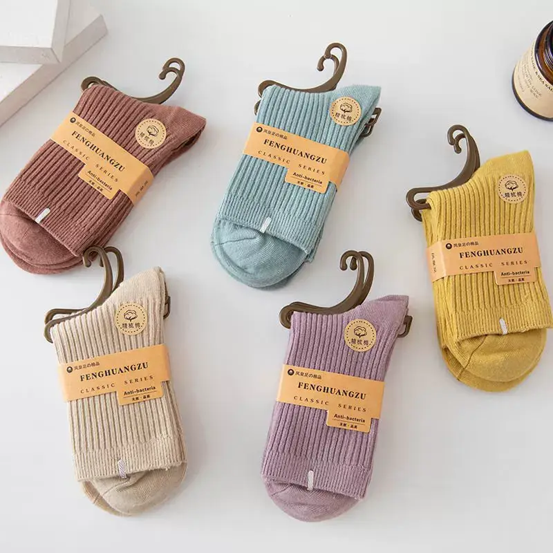 Socks Men's Autumn and Winter Thickened Mid-Calf Socks Sweat-Absorbent Breathable Pure Color Double-Needle Cotton Socks Simple Black and White Stockings Wholesale — feature 32
