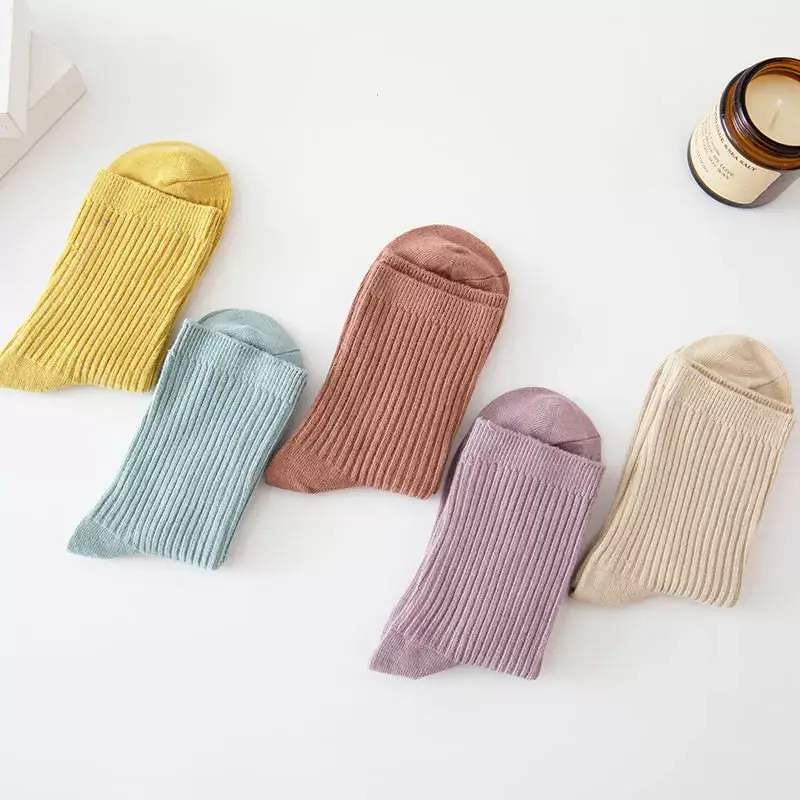 Socks Men's Autumn and Winter Thickened Mid-Calf Socks Sweat-Absorbent Breathable Pure Color Double-Needle Cotton Socks Simple Black and White Stockings Wholesale — feature 33