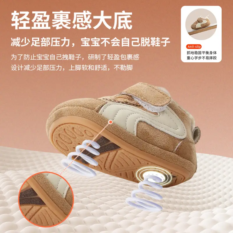 Winter Baby Shoes for Women 0-6-12 Months Soft Sole Fleece-Lined Toddler Shoes