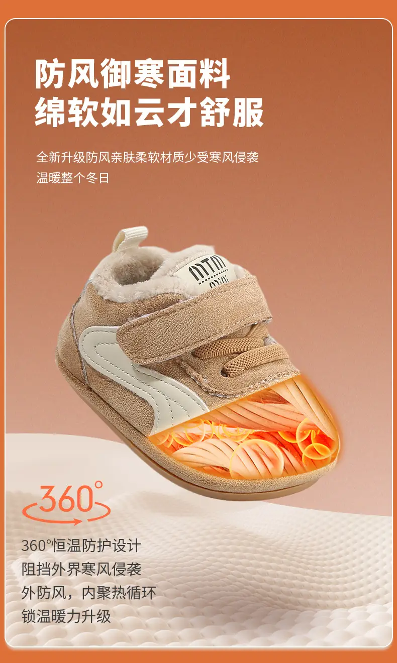Winter Baby Shoes for Women 0-6-12 Months Soft Sole Fleece-Lined Toddler Shoes — feature 16