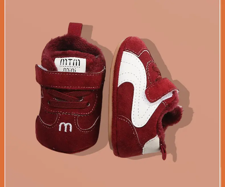 Winter Baby Shoes for Women 0-6-12 Months Soft Sole Fleece-Lined Toddler Shoes — feature 28