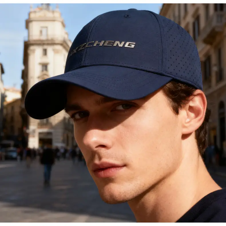 Men Officer Duckbill Cap Beige Mesh Sun Hat — feature 16