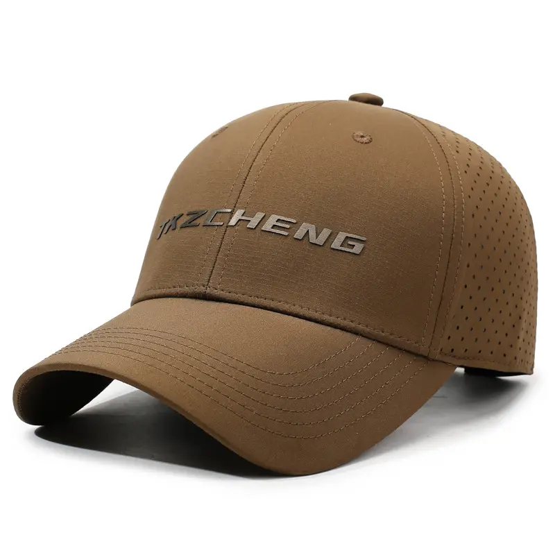 Men Officer Duckbill Cap Beige Mesh Sun Hat - Image 5