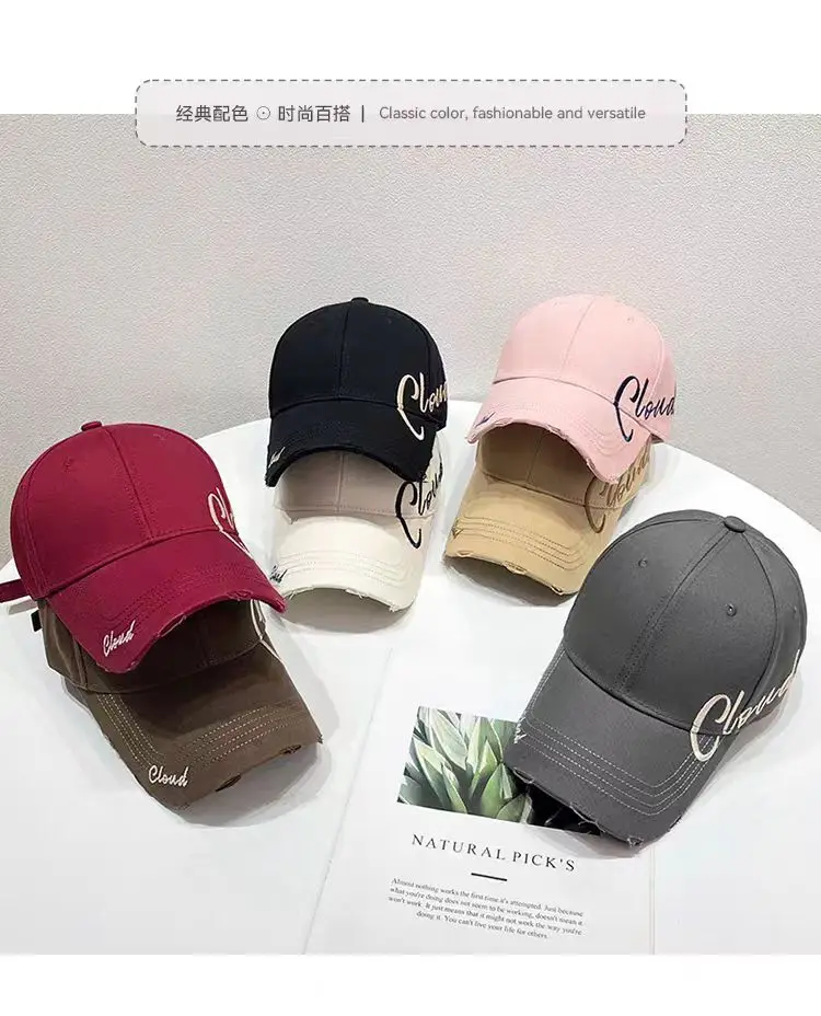 Women's Pink English Embroidered Cap Large — feature 2