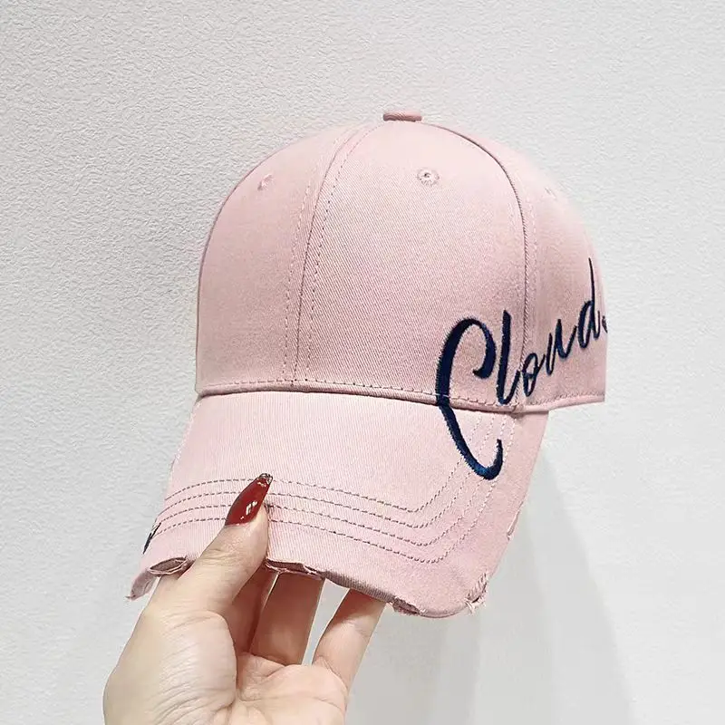 Women's Pink English Embroidered Cap Large