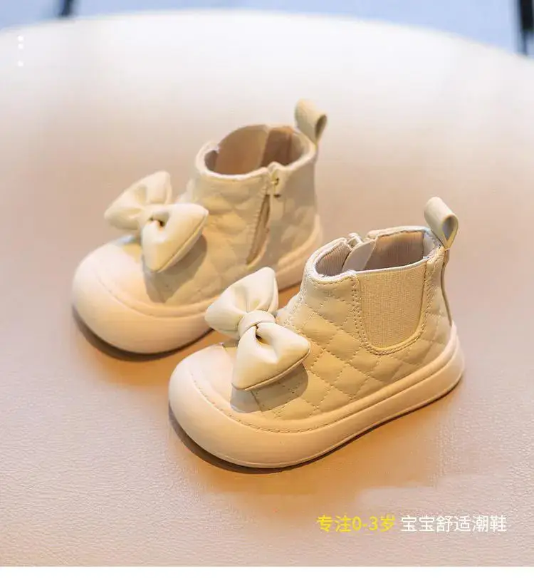 Baby Girl Boots Sweet Bow Soft Sole Autumn Winter — feature 1