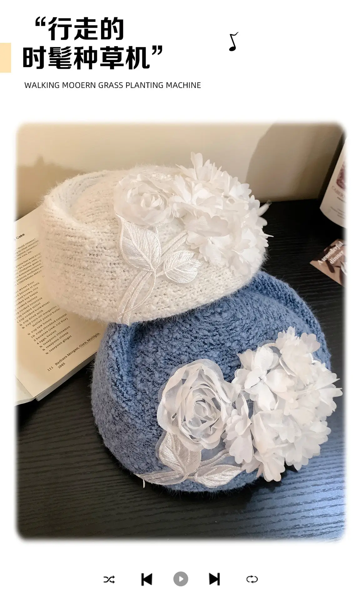Women's Retro Forward Hat with Peaked Cap & Corduroy Fabric — feature 4