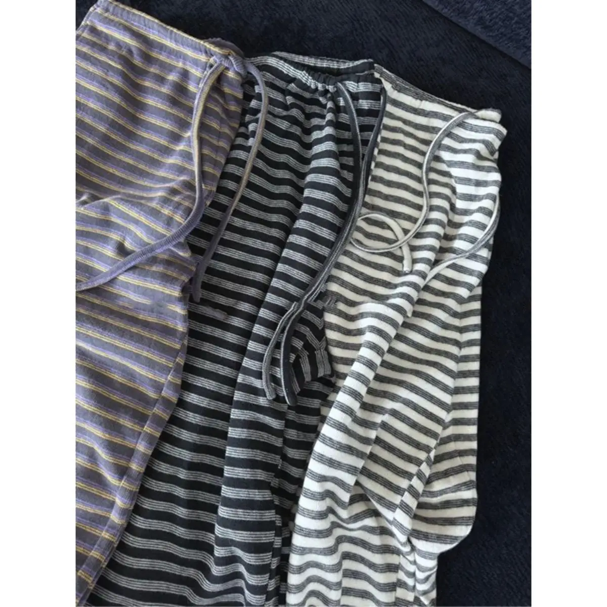 Women's Knitted Striped Pants Winter Warm High Waist Autumn Wear - Image 7