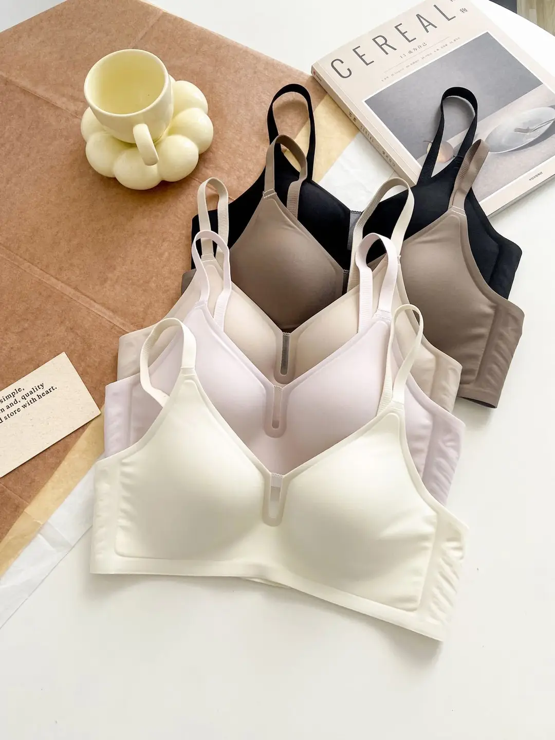 Thin Bra for Small Breasts, Seamless Nude Bra, No Rims, Invisible Adjustable Push-Up Bra for Women — feature 1
