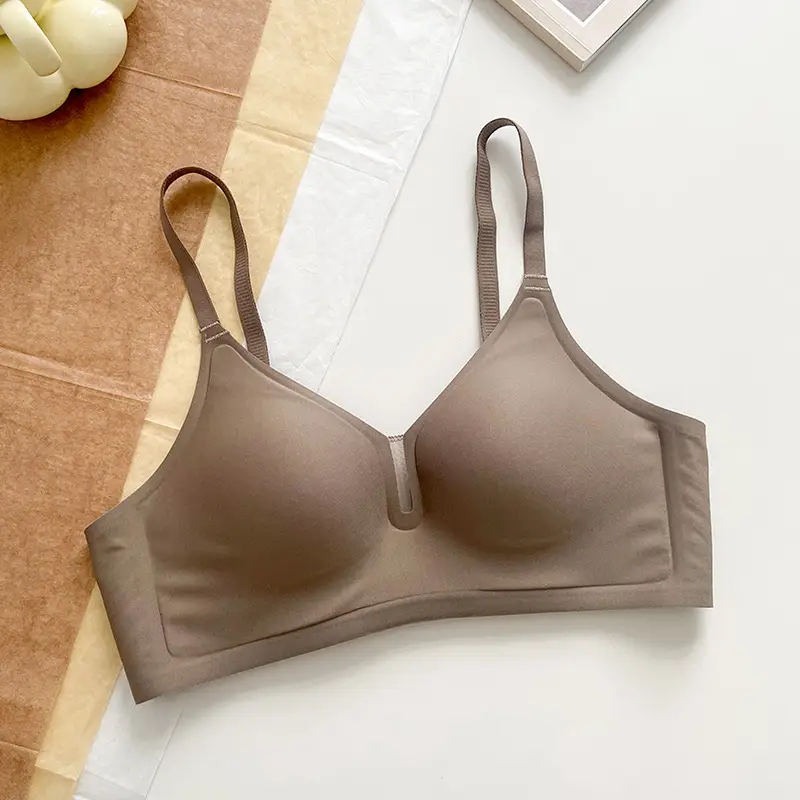 Thin Bra for Small Breasts, Seamless Nude Bra, No Rims, Invisible Adjustable Push-Up Bra for Women