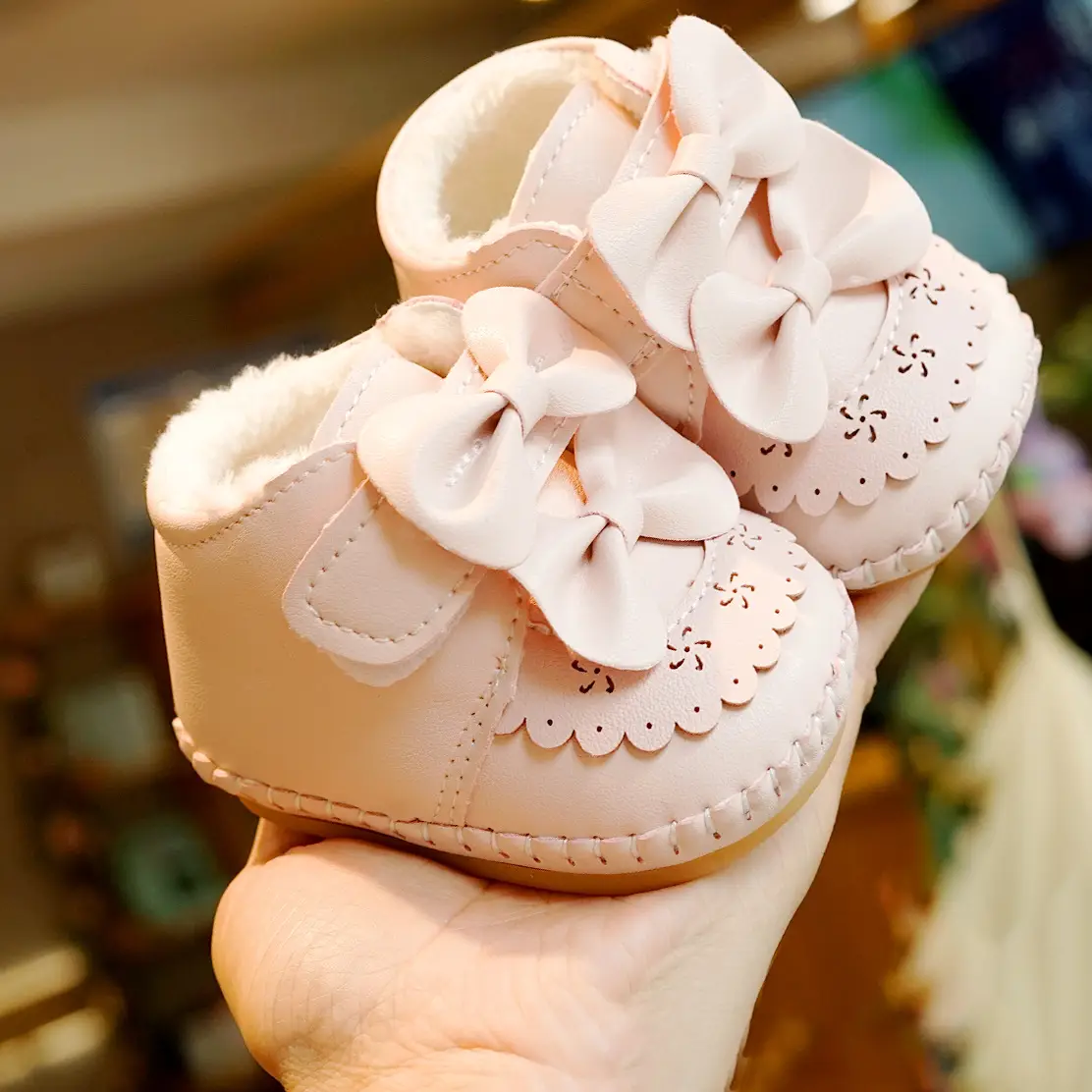 Baby Shoes Soft Sole Winter Fleece Lined 0-1Yr