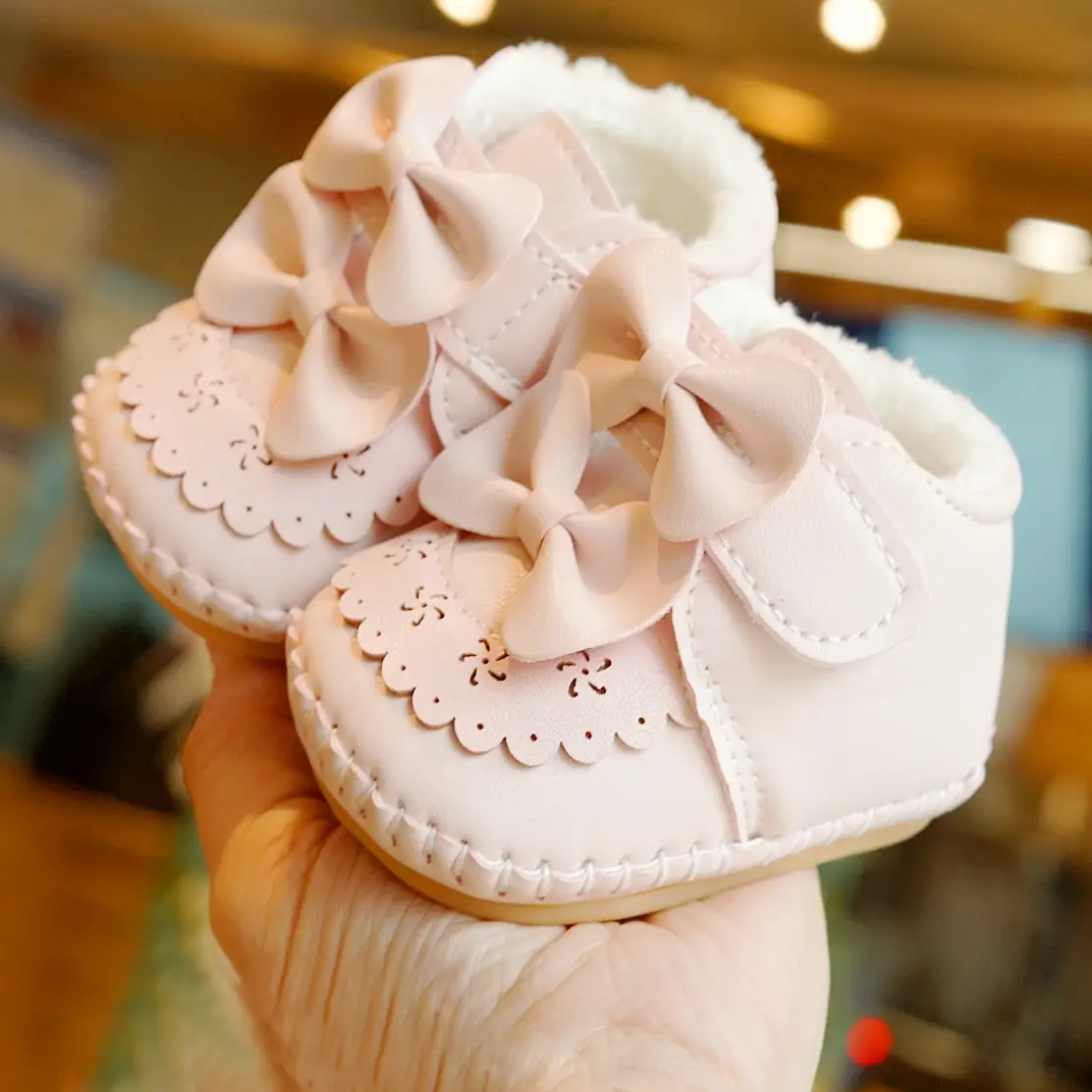 Baby Shoes Soft Sole Winter Fleece Lined 0-1Yr