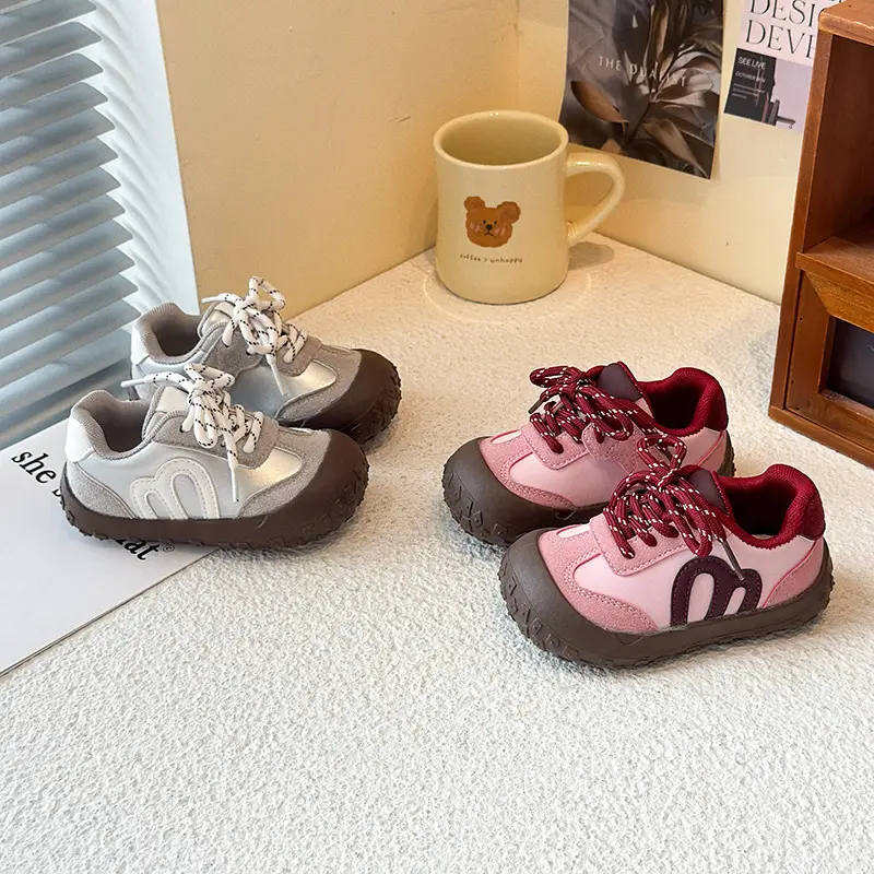 Kids Spring & Fall Sneakers Grey Soft Soled