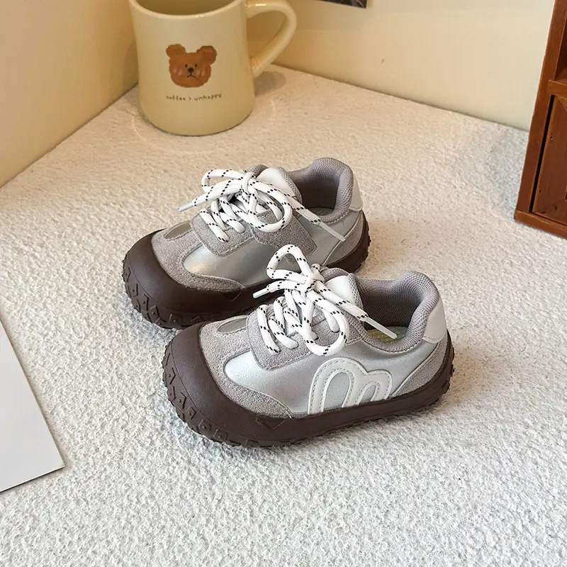 Kids Spring & Fall Sneakers Grey Soft Soled — feature 4