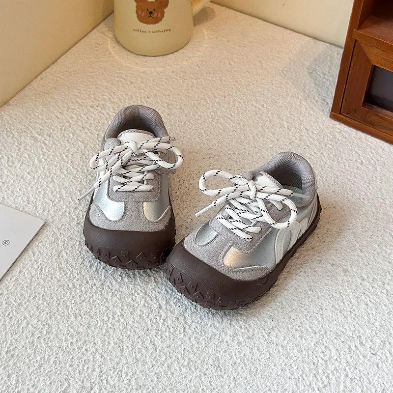 Kids Spring & Fall Sneakers Grey Soft Soled — feature 5