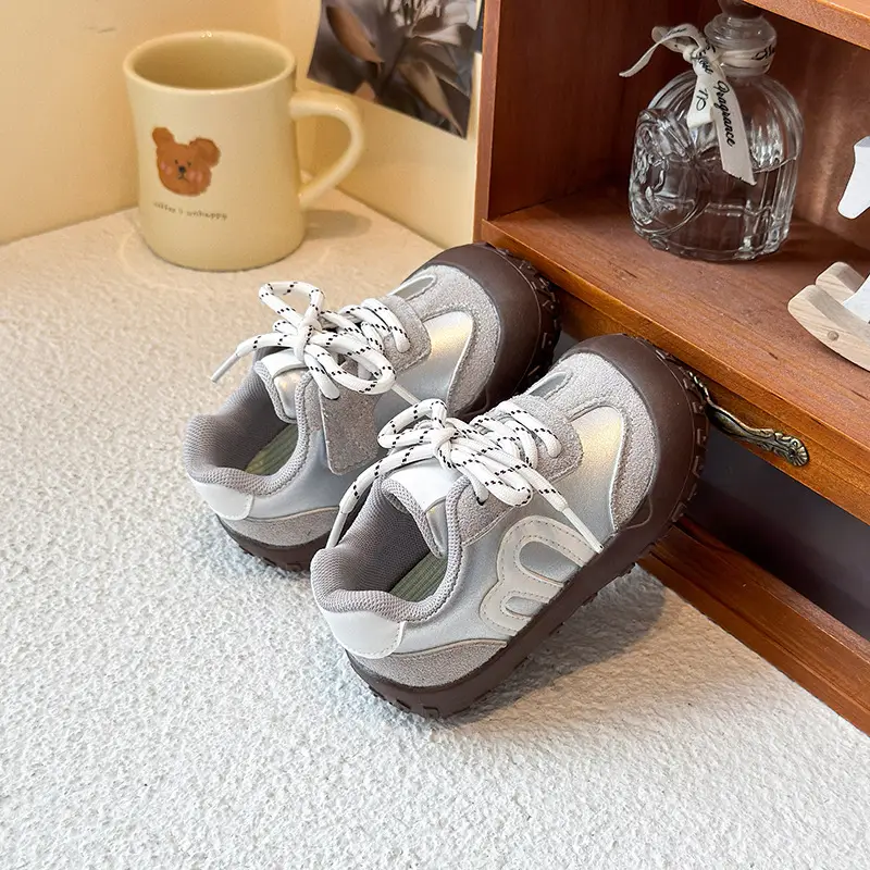 Kids Spring & Fall Sneakers Grey Soft Soled — feature 6