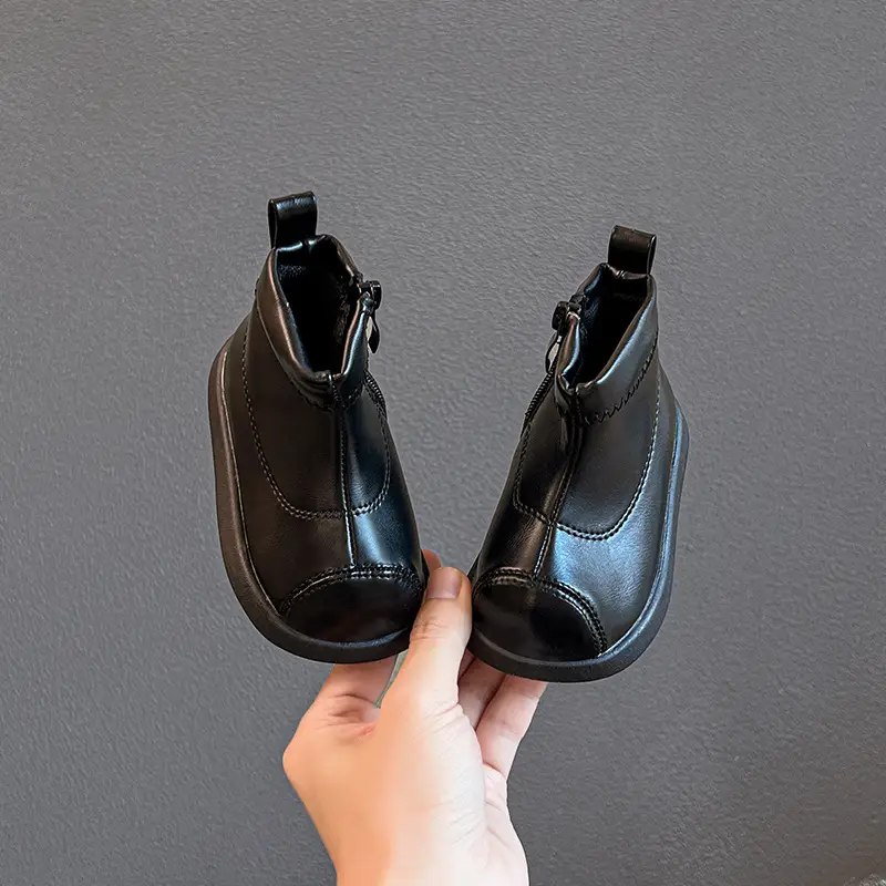 Black Leather Toddler Boots for One-Year-Old Girls — feature 4
