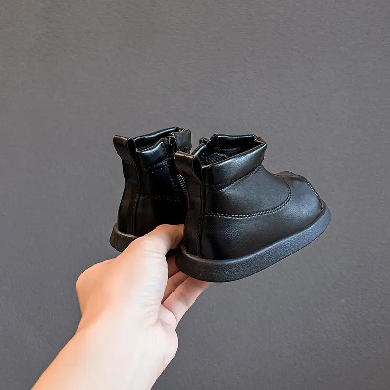 Black Leather Toddler Boots for One-Year-Old Girls — feature 6