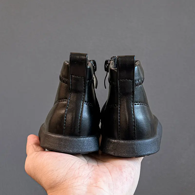 Black Leather Toddler Boots for One-Year-Old Girls — feature 7