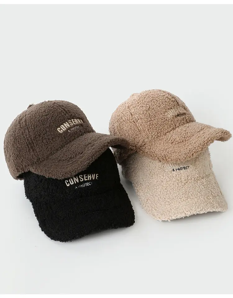 Warm Korean Style Plush Baseball Cap Large Head Circumference — feature 8