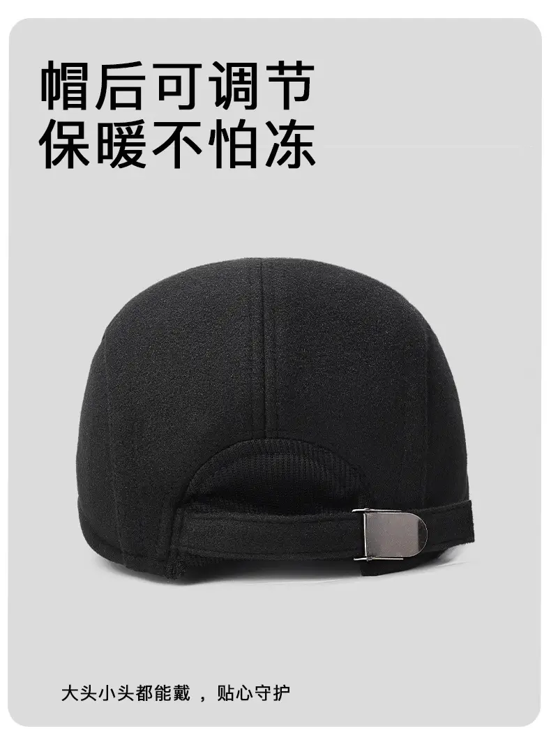 Winter Woolen Duck Cap for Men Cold Proof Retro Hat — feature 10