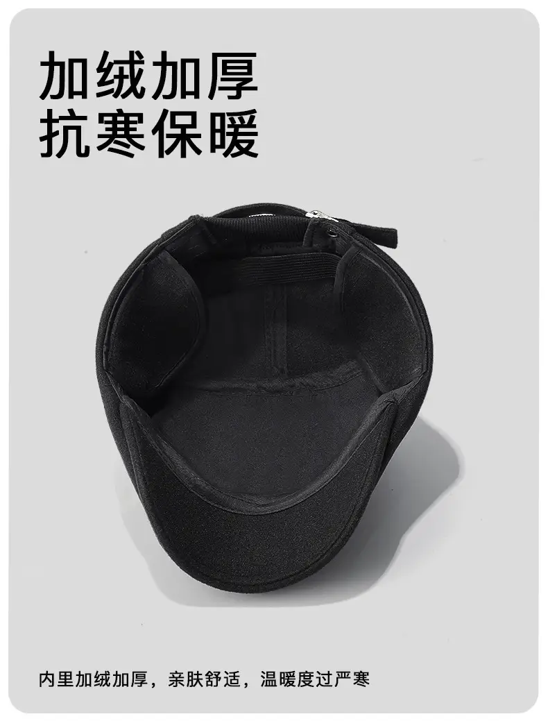 Winter Woolen Duck Cap for Men Cold Proof Retro Hat — feature 11