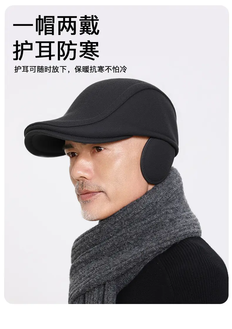 Winter Woolen Duck Cap for Men Cold Proof Retro Hat — feature 12