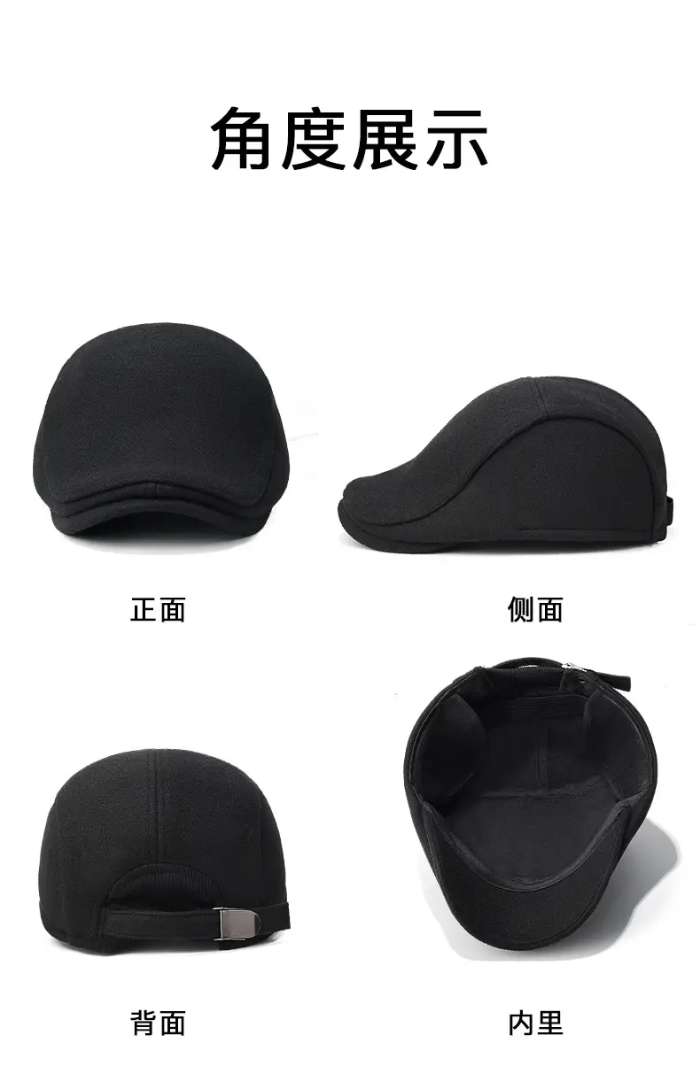 Winter Woolen Duck Cap for Men Cold Proof Retro Hat — feature 13