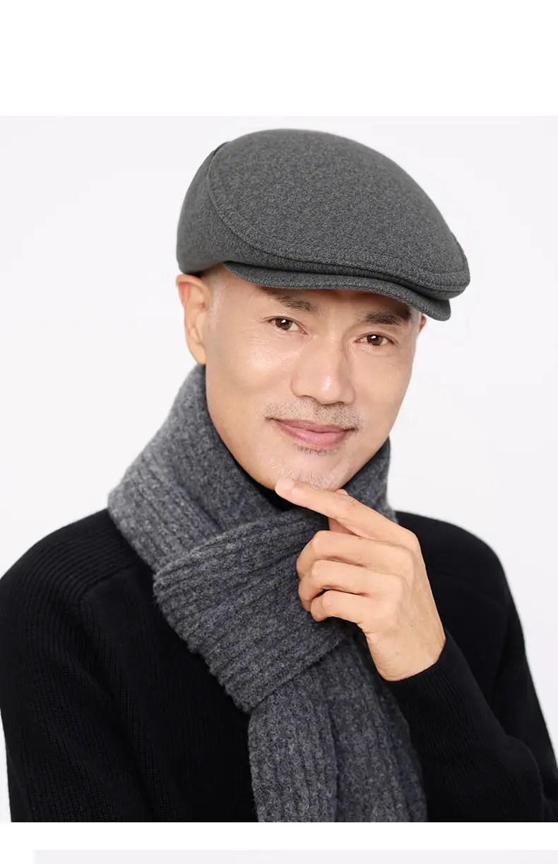 Winter Woolen Duck Cap for Men Cold Proof Retro Hat — feature 16