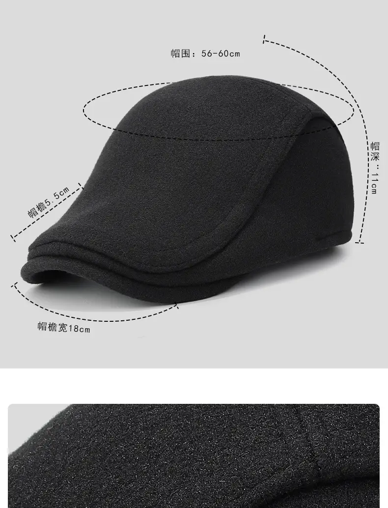 Winter Woolen Duck Cap for Men Cold Proof Retro Hat — feature 5