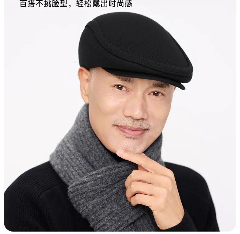 Winter Woolen Duck Cap for Men Cold Proof Retro Hat — feature 9