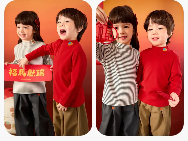 Dudujia Kids Red T-Shirt Baby Winter Greetings — feature 23