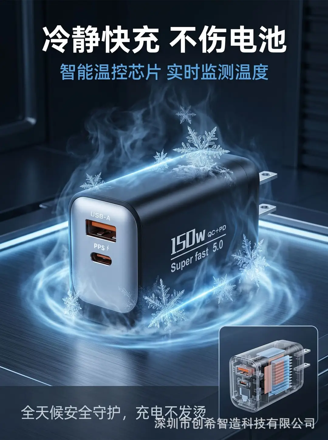 Factory Direct Sales New 150W Full Protocol Charger Travel Small Appliance Fast Charging Head Multi-Port A+C Charger — feature 3