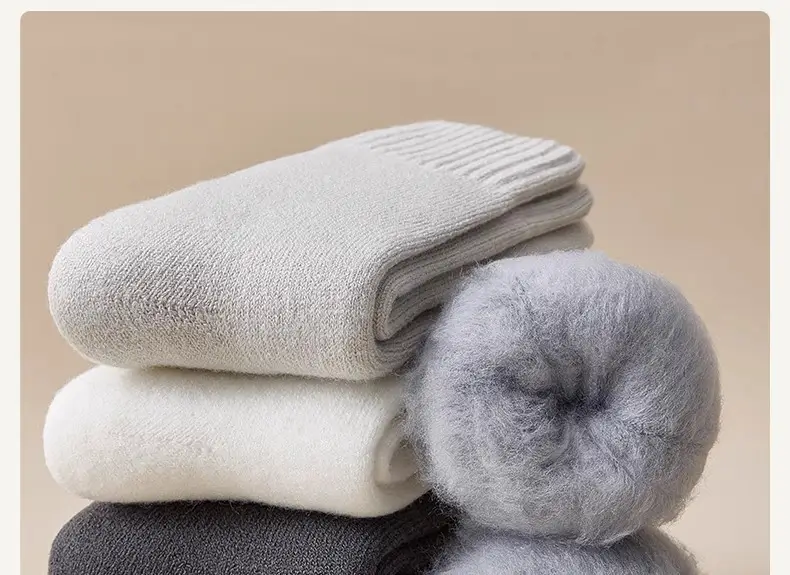 Autumn and Winter Socks for Women, Warm Terry Socks, Mid-Calf Socks, Cashmere Deodorant, Thickeneded Fleece-Lined Stockings, Plush Zhuji — feature 4